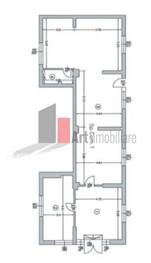 Spatiu usor acomodabil pentru yoga, beauty salon, braserie sau showroom, 143mp